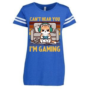 Cat Gamer Video Games Gaming I CanT Hear You IM Gaming Cool Gift Enza Ladies Jersey Football T-Shirt