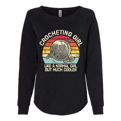 Crocheting Girl Vintage Crocheter Funny For Crochet Womens California Wash Sweatshirt