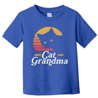 Cat Grandma Vintage Eighties Style Sun Cat Retro Distressed Meaningful Gift Toddler T-Shirt