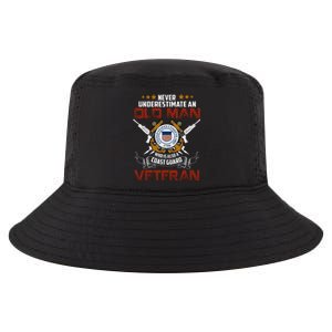 Coast Guard Veteran Never Underestimate Veteran's Day Cool Comfort Performance Bucket Hat