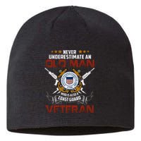 Coast Guard Veteran Never Underestimate Veteran's Day Sustainable Beanie