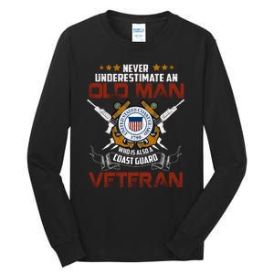 Coast Guard Veteran Never Underestimate Veteran's Day Tall Long Sleeve T-Shirt