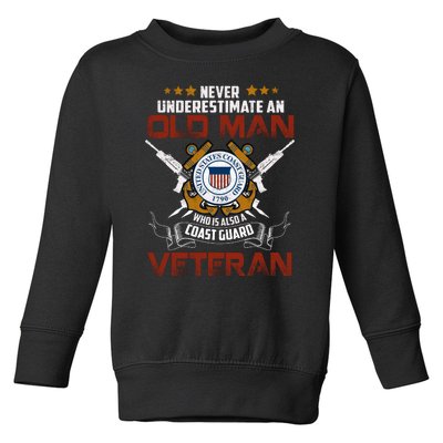 Coast Guard Veteran Never Underestimate Veteran's Day Toddler Sweatshirt