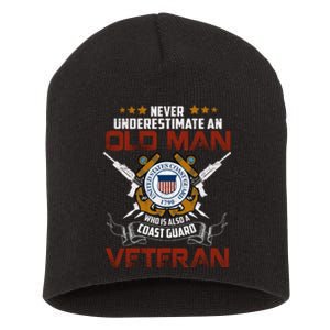 Coast Guard Veteran Never Underestimate Veteran's Day Short Acrylic Beanie