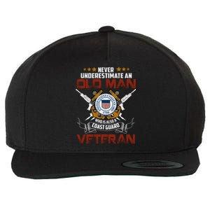 Coast Guard Veteran Never Underestimate Veteran's Day Wool Snapback Cap