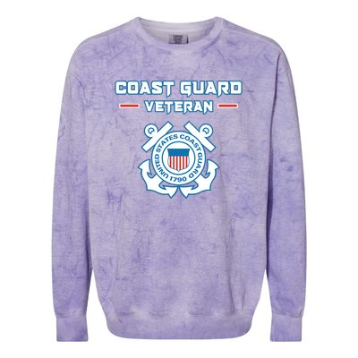 Coast Guard Veteran USCG Veterans Colorblast Crewneck Sweatshirt