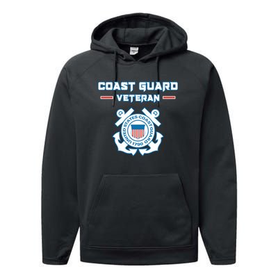 Coast Guard Veteran USCG Veterans Performance Fleece Hoodie