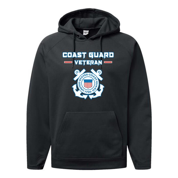 Coast Guard Veteran USCG Veterans Performance Fleece Hoodie