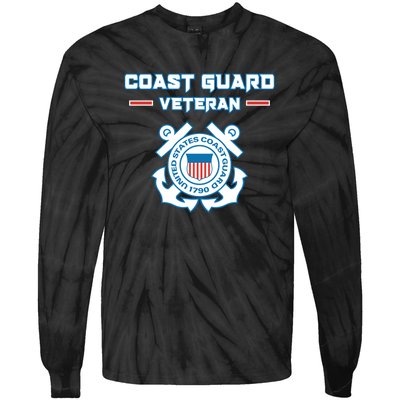 Coast Guard Veteran USCG Veterans Tie-Dye Long Sleeve Shirt