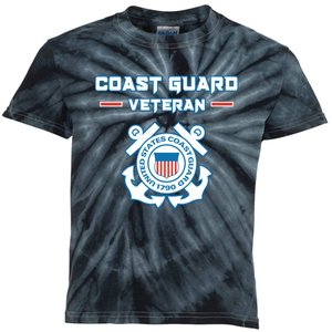 Coast Guard Veteran USCG Veterans Kids Tie-Dye T-Shirt