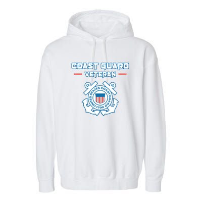 Coast Guard Veteran USCG Veterans Garment-Dyed Fleece Hoodie