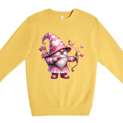 Cute Gnome Valentines Day Heart Gnome Valentine Premium Crewneck Sweatshirt