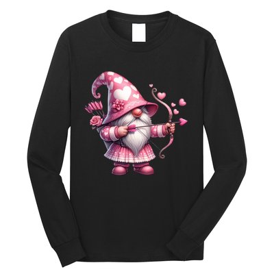 Cute Gnome Valentines Day Heart Gnome Valentine Long Sleeve Shirt