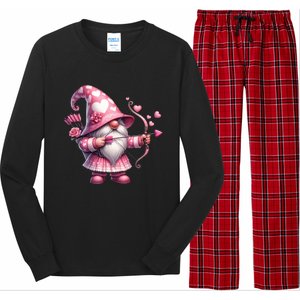 Cute Gnome Valentines Day Heart Gnome Valentine Long Sleeve Pajama Set