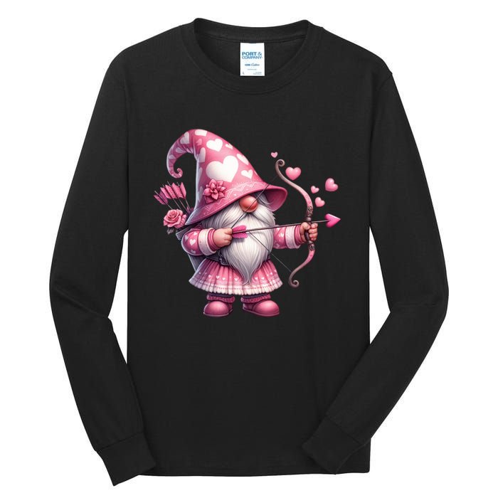 Cute Gnome Valentines Day Heart Gnome Valentine Tall Long Sleeve T-Shirt