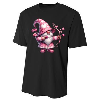 Cute Gnome Valentines Day Heart Gnome Valentine Performance Sprint T-Shirt