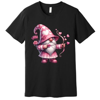 Cute Gnome Valentines Day Heart Gnome Valentine Premium T-Shirt