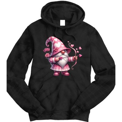 Cute Gnome Valentines Day Heart Gnome Valentine Tie Dye Hoodie