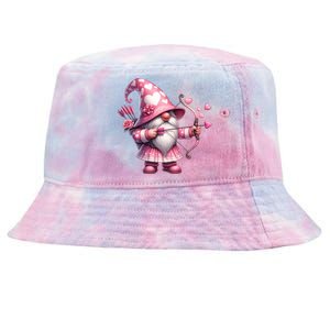 Cute Gnome Valentines Day Heart Gnome Valentine Tie-Dyed Bucket Hat