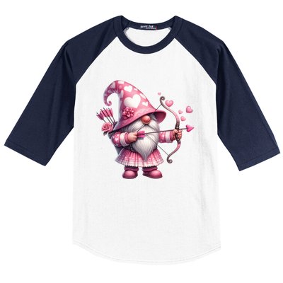 Cute Gnome Valentines Day Heart Gnome Valentine Baseball Sleeve Shirt