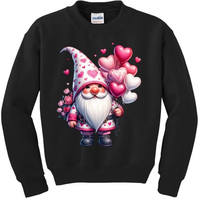 Cute Gnome Valentines Day Heart Gnome Valentine Kids Sweatshirt