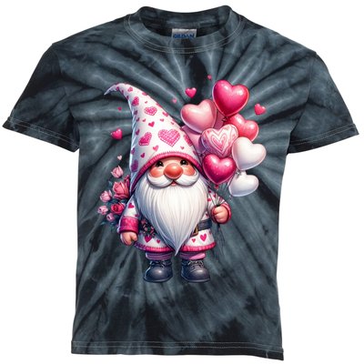 Cute Gnome Valentines Day Heart Gnome Valentine Kids Tie-Dye T-Shirt