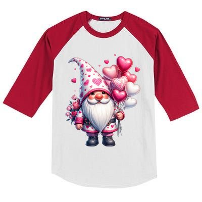 Cute Gnome Valentines Day Heart Gnome Valentine Kids Colorblock Raglan Jersey