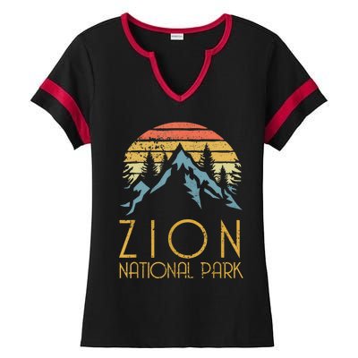 Cool Gift Vintage Retro Zion National Park Utah Gift Ladies Halftime Notch Neck Tee