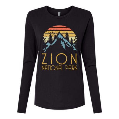 Cool Gift Vintage Retro Zion National Park Utah Gift Womens Cotton Relaxed Long Sleeve T-Shirt