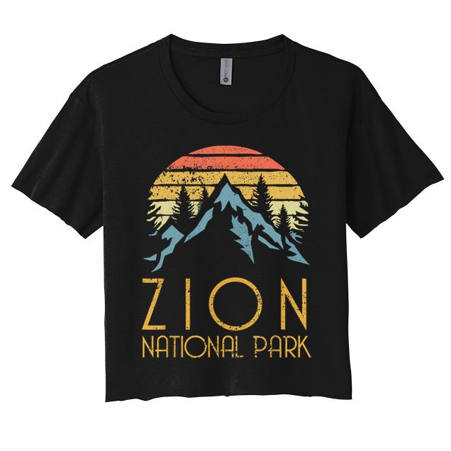 Cool Gift Vintage Retro Zion National Park Utah Gift Crop Top