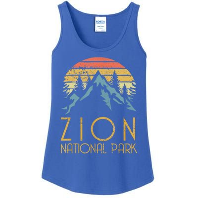 Cool Gift Vintage Retro Zion National Park Utah Gift Ladies Essential Tank