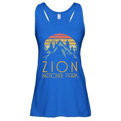 Cool Gift Vintage Retro Zion National Park Utah Gift Ladies Essential Flowy Tank