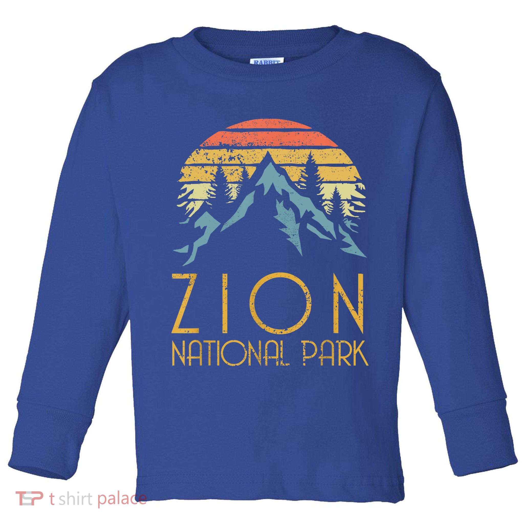 Cool Gift Vintage Retro Zion National Park Utah Gift Toddler Long Sleeve Shirt