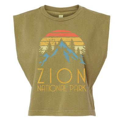 Cool Gift Vintage Retro Zion National Park Utah Gift Garment-Dyed Women's Muscle Tee