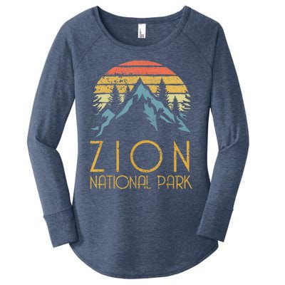 Cool Gift Vintage Retro Zion National Park Utah Gift Women's Perfect Tri Tunic Long Sleeve Shirt