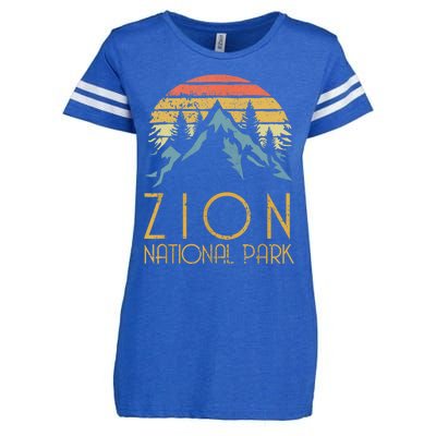 Cool Gift Vintage Retro Zion National Park Utah Gift Enza Ladies Jersey Football T-Shirt