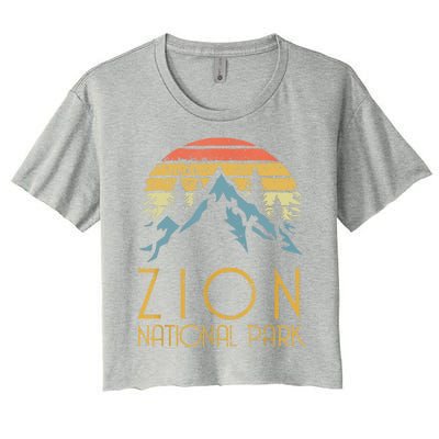 Cool Gift Vintage Retro Zion National Park Utah Gift Women's Crop Top Tee