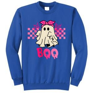 Cute Ghost with Bow Boo Halloween Sweatshirt