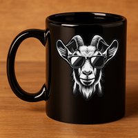 Cool Goat With Sunglasses 11oz C Handle Ceramic Mug