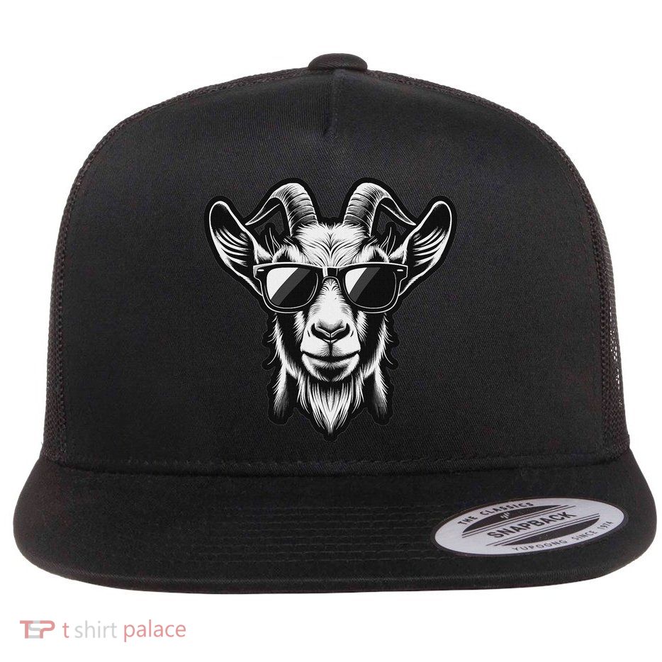 Cool Goat With Sunglasses Flatbill Hat