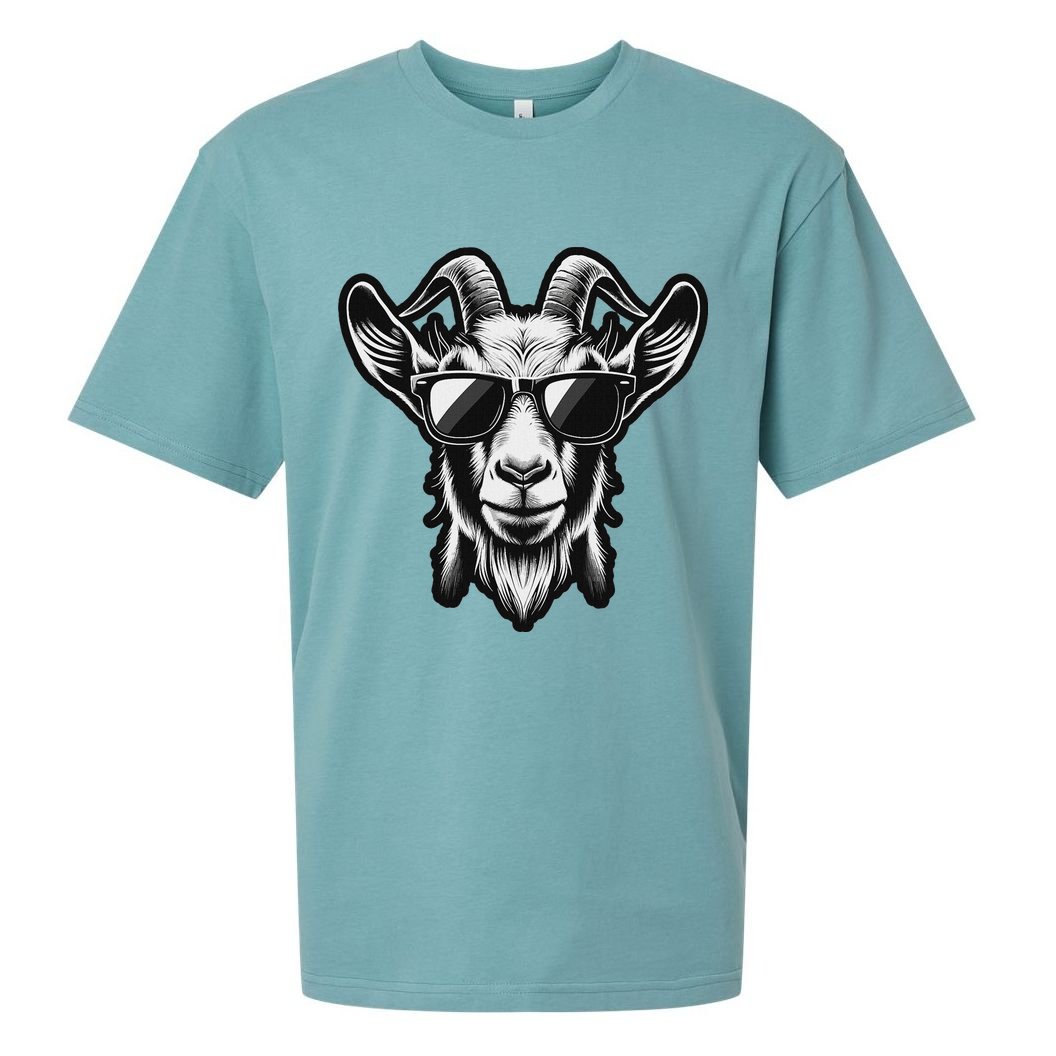Cool Goat With Sunglasses Sueded Cloud Jersey T-Shirt