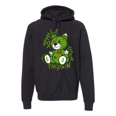 Chlorophyll Green White Color Match Premium Hoodie