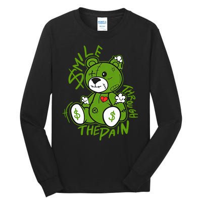 Chlorophyll Green White Color Match Tall Long Sleeve T-Shirt