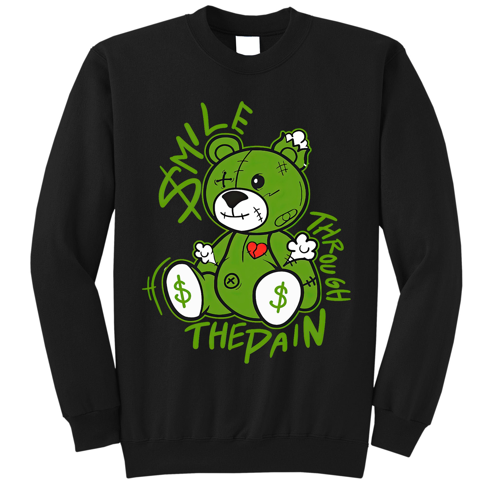 Chlorophyll Green White Color Match Tall Sweatshirt