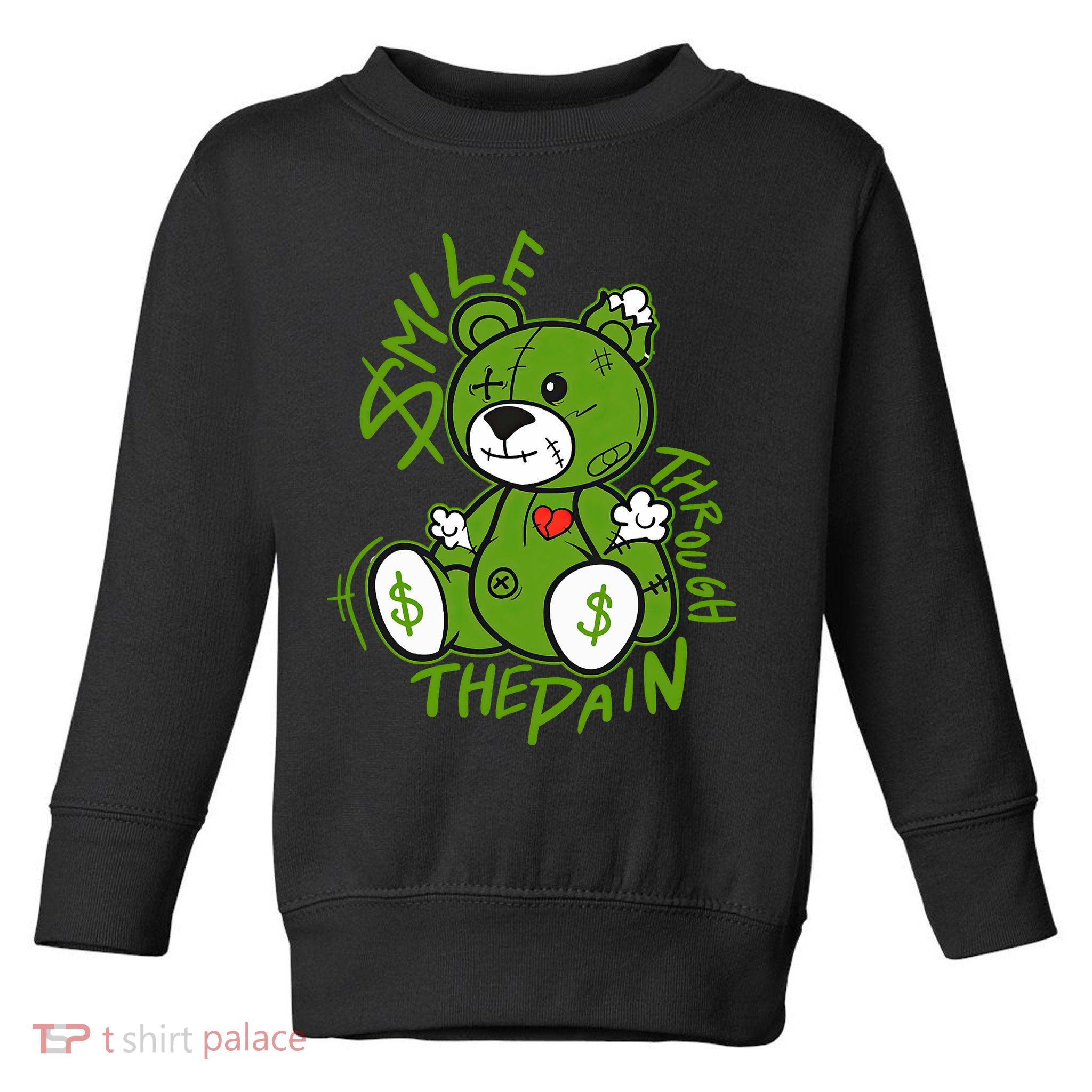 Chlorophyll Green White Color Match Toddler Sweatshirt