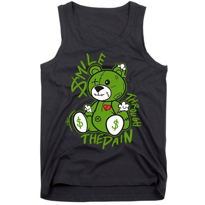 Chlorophyll Green White Color Match Tank Top