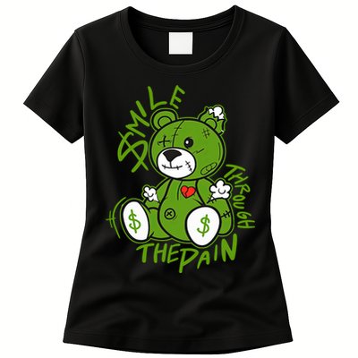 Chlorophyll Green White Color Match Womens T-Shirt