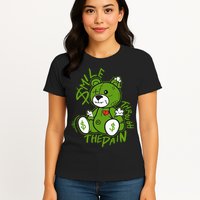 Chlorophyll Green White Color Match Womens T-Shirt