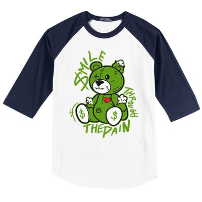 Chlorophyll Green White Color Match Baseball Sleeve Shirt