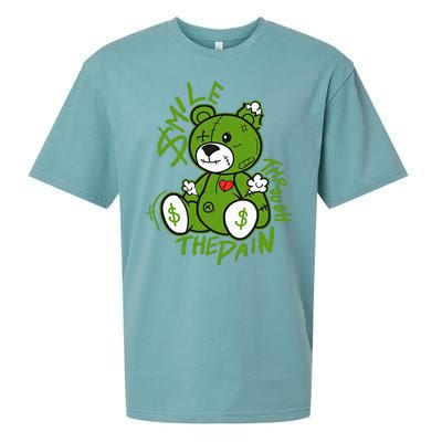 Chlorophyll Green White Color Match Sueded Cloud Jersey T-Shirt